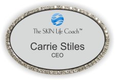 (image for) The SKIN Life Coach Oval Bling Silver badge