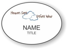(image for) Heaven Sent Infant Wear Oval White badge