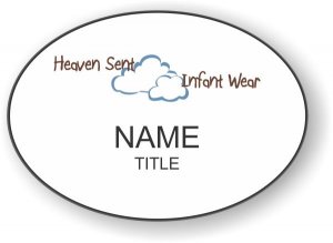 (image for) Heaven Sent Infant Wear Oval White badge