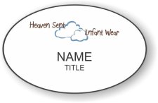 (image for) Heaven Sent Infant Wear Shaped White badge