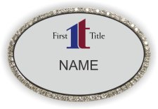 (image for) First Title Agency, Inc Oval Bling Silver badge