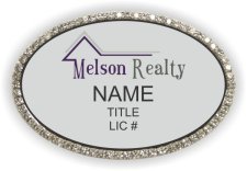 (image for) Melson Realty Oval Bling Silver badge