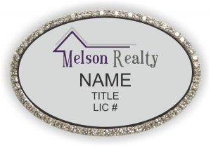 (image for) Melson Realty Oval Bling Silver badge