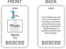 (image for) Icon Health Services LLC Barcode ID Vertical Double Sided badge