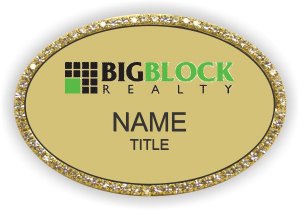 (image for) Big Block Realty Oval Bling Gold badge