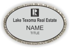 (image for) Lake Texoma Real Estate Oval Bling Silver badge