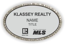(image for) KLASSEY REALTY Oval Bling Silver badge