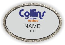 (image for) Collins & Company Realtors Oval Bling Silver badge