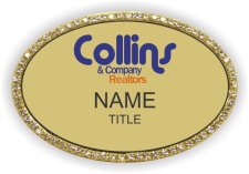 (image for) Collins & Company Realtors Oval Bling Gold badge