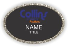 (image for) Collins & Company Realtors Oval Bling Silver Other badge