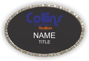 (image for) Collins & Company Realtors Oval Bling Silver Other badge