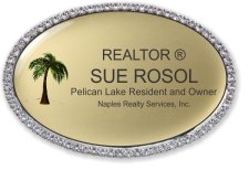 (image for) "Naples Realty Service, Inc Oval Bling Silver Other badge"