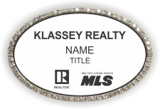 (image for) KLASSEY REALTY Oval Bling Silver Other badge