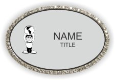 (image for) Annette Freeman Oval Bling Silver badge