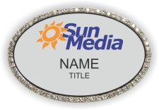 (image for) Sun Media Oval Bling Silver badge