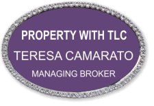 (image for) Property With TLC Oval Bling Silver Other badge