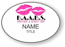 (image for) BAABS Beauty Bar Oval White badge