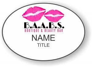 (image for) BAABS Beauty Bar Oval White badge