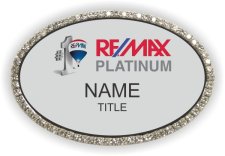 (image for) RE/MAX Platinum Oval Bling Silver badge