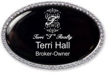 (image for) Terri T Realty Oval Bling Silver Other badge