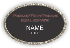 (image for) Pierre Fort Pierre Real Estate Oval Bling Silver Other badge