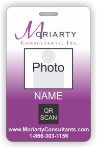 (image for) Moriarty Consultants, Inc. Barcode ID Vertical badge