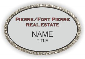 (image for) Pierre/Fort Pierre Real Estate Oval Bling Silver badge