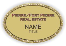 (image for) Pierre/Fort Pierre Real Estate Oval Bling Gold badge