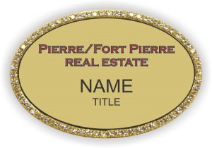 (image for) Pierre/Fort Pierre Real Estate Oval Bling Gold badge