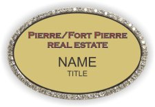 (image for) Pierre/Fort Pierre Real Estate Oval Bling Silver Other badge