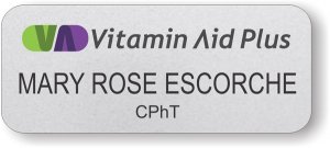 (image for) Vitamins Aid Plus Silver Round Corners badge