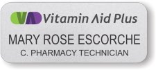 (image for) Vitamins Aid Plus Silver Round Corners badge