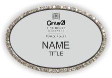 (image for) Century 21 Tenace Oval Bling Silver badge