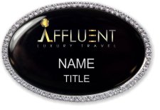 (image for) Affluent Luxury Travel Oval Bling Silver Other badge