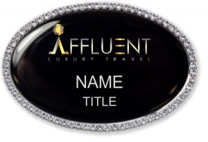 (image for) Affluent Luxury Travel Oval Bling Silver Other badge