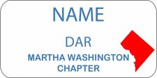 (image for) DAR - MARTHA WASHINGTON CHAPTER Shaped White badge