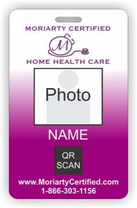 (image for) Moriarty Certified Home Healthcare Inc. Barcode ID Vertical badge