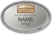 (image for) John R Wood Properties Oval Bling Silver badge