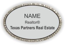 (image for) Texas Partners Real Estate Oval Bling Silver badge
