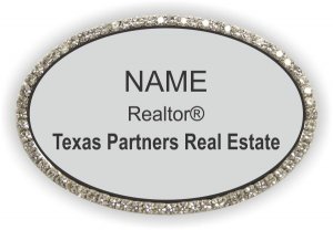 (image for) Texas Partners Real Estate Oval Bling Silver badge