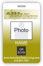 (image for) Activity in Daily Living Barcode ID Vertical badge