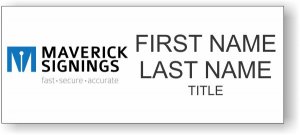 (image for) Maverick Document Signings Inc. Standard White Square Corner Badge Style A