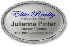 (image for) Elite Realty International Oval Bling Silver badge