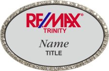 (image for) RE/MAX Trinity Oval Bling Silver badge