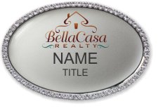 (image for) Bella Casa Realty Oval Bling Silver badge