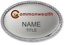 (image for) Commonwealth Realty Corp Oval Bling Silver badge