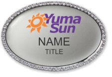 (image for) Yuma Sun Oval Bling Silver badge