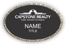 (image for) Capstone Realty Oval Bling Silver Other badge