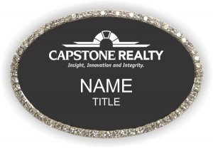 (image for) Capstone Realty Oval Bling Silver Other badge