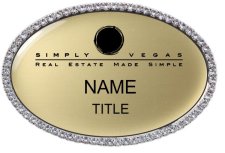 (image for) Simply Vegas Oval Bling Silver Other badge